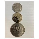 3 Dollars 1972 Eisenhower, 1997 Anthony 2000-D Sac