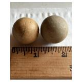 2- CLAY VINTAGE MARBLES -1'