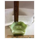 JADEITE GLASS VINTAGE ASHTRAY - 6 SIDED