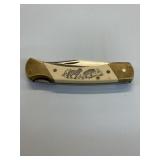ENGRAVED SCRIMSHAW SCHRADE #SC 507 KNIFE