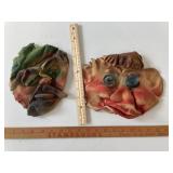 2 VINATGE HALLOWEEN RUBBER MASKS