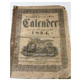 1854 CALENDAR BOOKLET, ALL IN GERMAN NEUER
