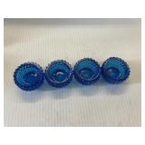 4 COBALT BLUE SWIRL SALT CELLARS 'DIPS'