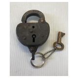 ANTIQUE B&O RAILROAD LOCK WITH KEY