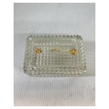 OLD GEOMETRIC GLASS TRINKET/JEWELRY BOX