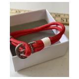 SILVER ANCHOR ON A RED ROPE BRACELET