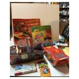 :'CARS' BAG FULL OF COLORING PAD CARDS & 3D LIGHT