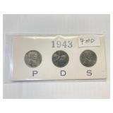 1943 PDS STEEL PENNY SET