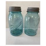 BALL BLUE CANNING JARS X 2