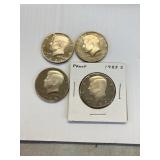 PROOF JFK HALVES 1981-S,82-S,84-S,85-S X 4