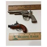 VINTAGE TOY CAP GUN-PET (5 1/2' METAL) AND PIRATE