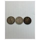 1900, 1906, 1907 SILVER, CANADIAN 5 CENT PC
