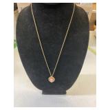 OLD 1' CAMEO 24' GOLD TONE CHAIN W/ 'P' ON BACK