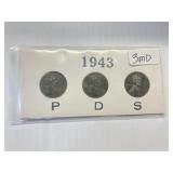 1943 PDS STEEL PENNY SET
