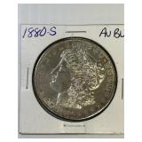 1880-S MORGAN SILVER DOLLAR AU BU