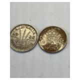 1938 AUSTRALIAN 3 PENCE & 1942 NETHERLANDS
