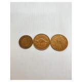 1943 AUSTRALIA PENNY, 1936 HALF CENT AUSTRALIA,