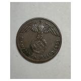 1939 GERMAN SS BRONZE 1 REICHSPFENNIG