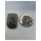 AMERICAN INDIAN ARTIFACT & ALUM INDIAN HEAD