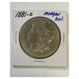 1881-0  MORGAN SILVER DOLLAR AU BU