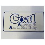 COAL ADV. LICENSE PLATE