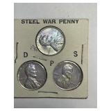 1943 PDS WWII STEEL PENNY SET