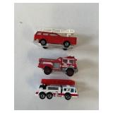 VINTAGE FIRETRUCKS, 2 MATCHBOX, 1 MAJORETTE