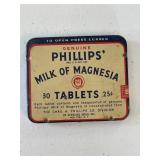VINTAGE PHILLIPS MILK OF MAGNESIA TIN