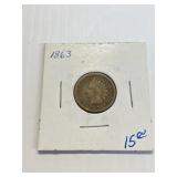 1863 INDIAN HEAD PENNY