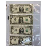 1969 FED RES STAR NOTES CONSEC $1 (7 BILLS)