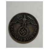 1936 GERMAN SS BRONZE 2 REICHSPFENNIG