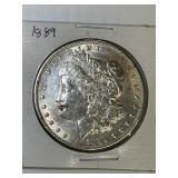 1889  MORGAN SILVER DOLLAR AU BU