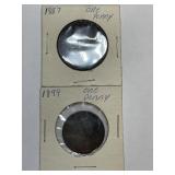 1894, 1887 ENGLISH PENNIES