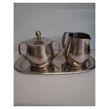 Reed & Barton Sugar and Creamer Set on Tray