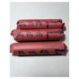 WHEAT PENNIES, 3 ROLLS:  1930