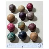 12-CLAY MARBLES - 1/2"