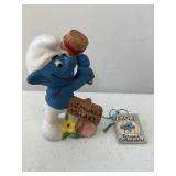 Vintage Smurf Village Ceramic Figurine with Tag