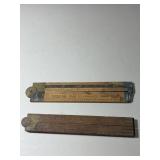 2-FOLDING VINTAGE RULES, #1 LUFKIN BOX WOOD-12",