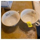 2 Vintage KPM Royal Ivory Cups