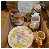 Vtg Ceramic Pitchers and Decorative Plate Lot