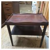 Vintage two-tiered side table raised top