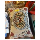 Decorative Tapestry Pillow With Heart Design