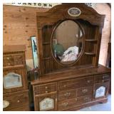 Bedroom suite dresser, end tables, armoire, frame
