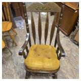 Vintage wooden rocking chair fruit design