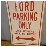 Ford parking only plastic sign - small rip