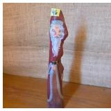 Vtg Hand-Painted Wooden Santa Figurine