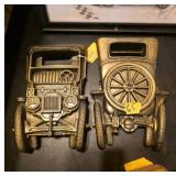 2 Vintage Brass Car Wall Plaques