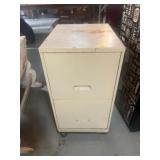Two-Drawer Metal Filing Cabinet on Casters
