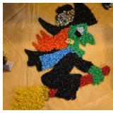 Melted Plastic Popcorn Halloween Witch Wall