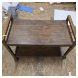 Vintage mid-century two-tier rolling cart MCM